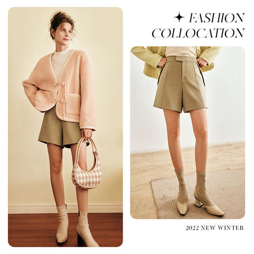 OLrain欧芮儿法式粉色皮草外套女春季2025新款保暖新中式短款大衣 商品图0