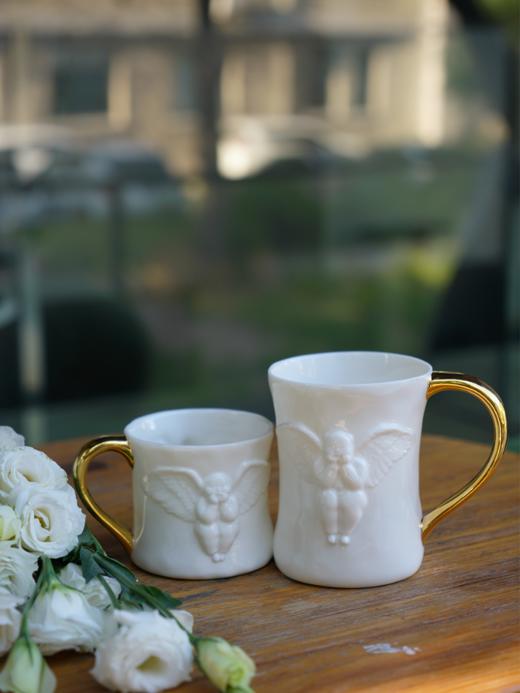 稀奇艺术 天使情侣杯 金色手柄 2只装 商品图1