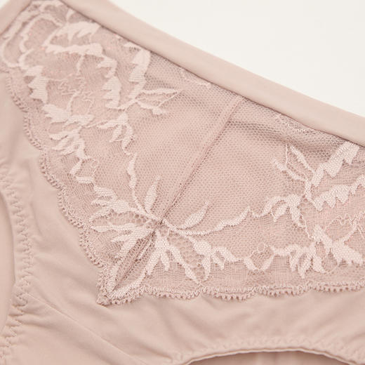 贝佳人22年新款轻薄透气平角裤舒适中腰蕾丝网纱提臀收腹内裤 商品图4