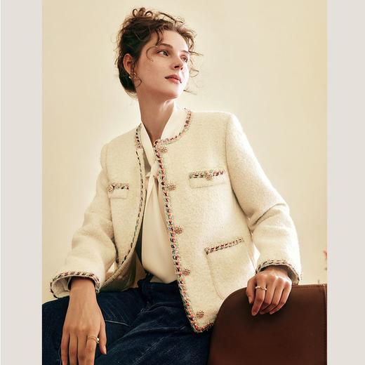 OLrain欧芮儿法式小香风短外套女春款2025新款重工撞色短款外套 商品图1