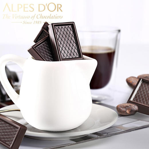 【中欧班列精选】瑞士爱普诗巧克力 原装进口Alpes d'Or爱普诗98%的高膳食纤维黑巧袋装252g/袋 商品图8