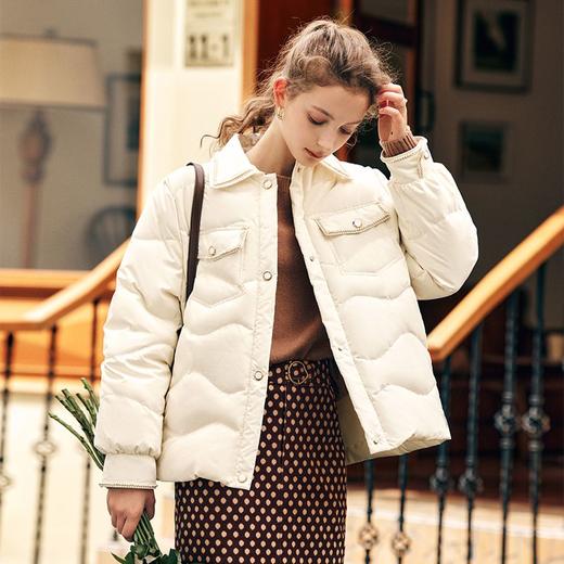 OLrain欧芮儿法式小香风轻薄羽绒服女秋冬2022新款白鸭绒短款外套 商品图3