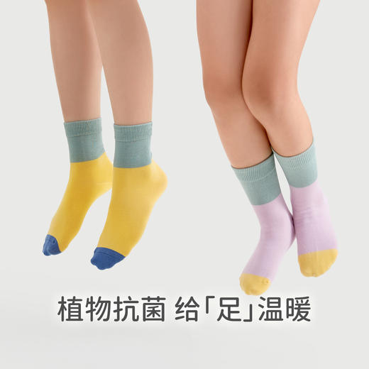 米乐鱼无感抗菌袜女童中筒袜3双装 商品图1