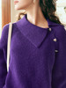 OLrain欧芮儿法式紫色毛衣女秋冬2022年新款不对称翻领毛绒针织衫 商品缩略图2