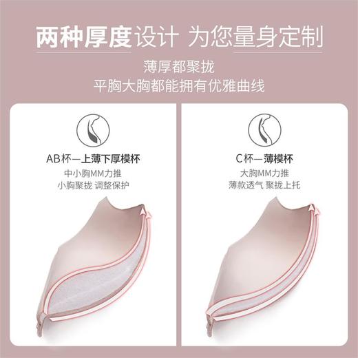 雅黛丽内衣女小胸聚拢显大蕾丝性感文胸无钢圈亲肤透气调整型胸罩 商品图2