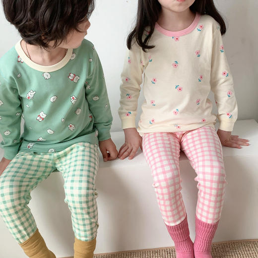 【萌趣儿童内衣套装】A类家居服男女童内衣套装薄秋衣裤儿童内衣纯棉sh 商品图0