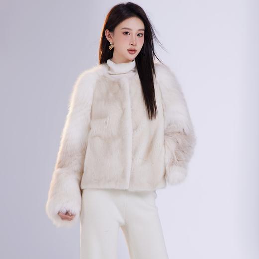 余潇潇【北海道恋人】极简风渐变皮夹革短款外套 商品图4