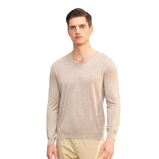 【小山羊绒内衣男士V领B版】METTE羊绒世家秋冬男小山羊绒内衣V领纯色内搭保暖薄毛衣 商品图5