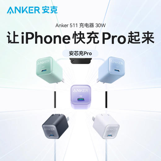 【热销】Anker安克安芯充Pro适配苹果充电器头30W氮化镓快充iPhone14/ipad手机充电器苹果13/12promaxA2147 商品图4