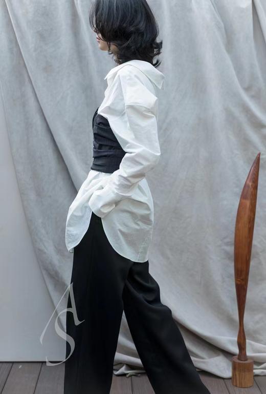 Ashlyn  白色danica抹胸拼接衬衫 商品图2