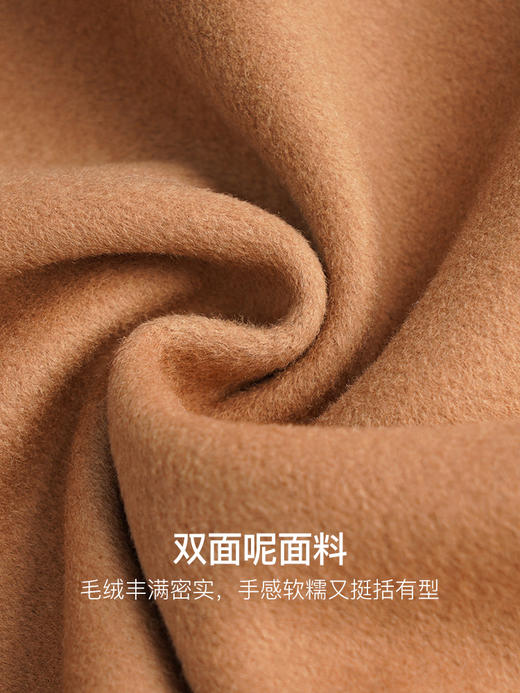 OLrain欧芮儿法式驼色毛呢外套女冬季2024年新款学院风连帽大衣 商品图2