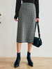 OLrain欧芮儿法式格子针织半身裙女秋季2022新款高腰直筒中长款裙 商品缩略图2