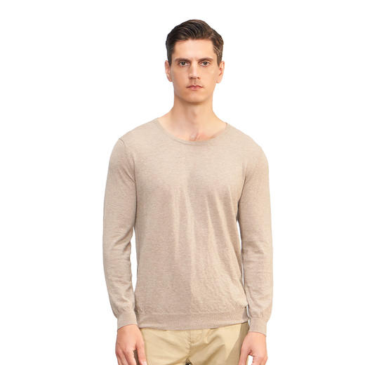 【小山羊绒内衣男士圆领C版腋下双层】METTE羊绒世家秋冬男圆领小山羊绒内衣轻薄纯色保暖毛衣 商品图5