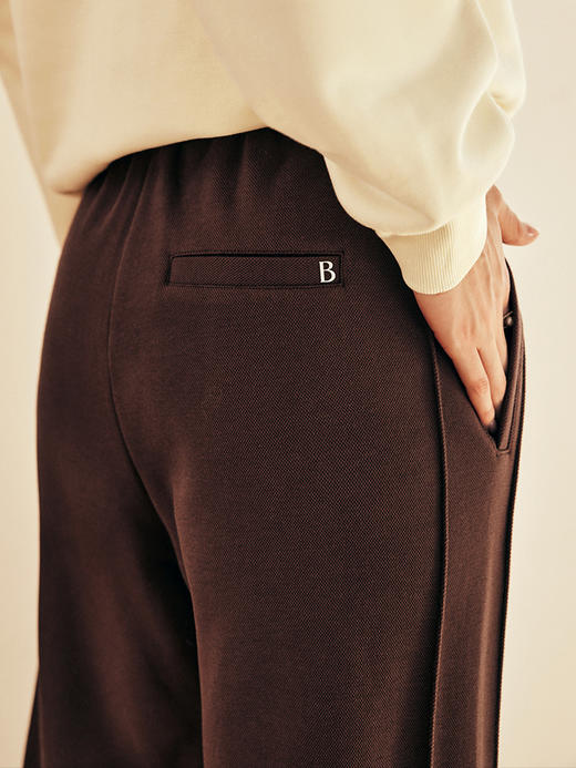 OLrain欧芮儿法式咖色休闲裤女春2025新款高腰垂感束脚运动卫裤 商品图2