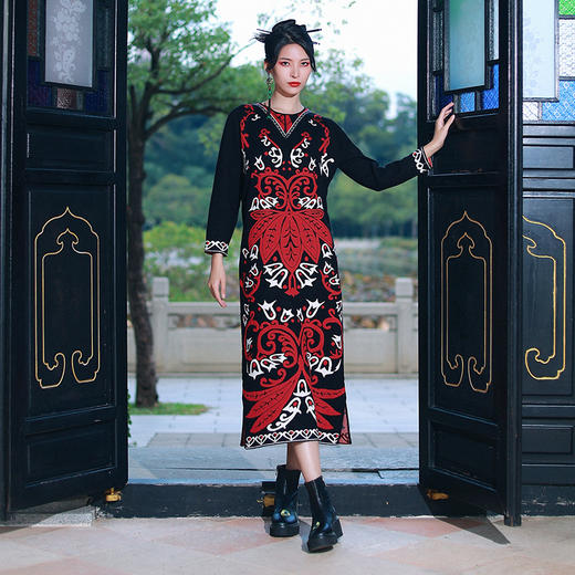 雅致旖旎长款针织花裙 |  杨老师同款 |  袖型可选：长袖短袖 | 现货加急发 商品图5