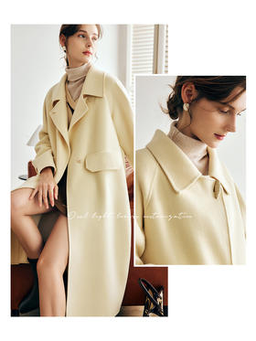 OLrain欧芮儿法式绿色毛呢外套女春季2024年新款韩系高级翻领大衣