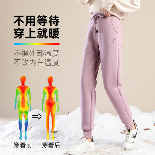 【超保暖抗寒】加绒裤女羊羔绒加厚外穿宽松保暖卫裤运动休闲棉裤潮牌高腰防风 XYL 000 KY202109 商品图2