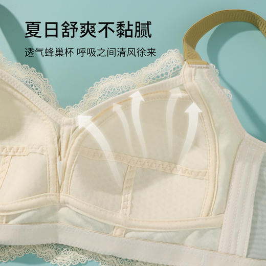 雅黛丽内衣大胸显小女薄款性感蕾丝聚拢全罩杯调整型无钢圈文胸罩 商品图3