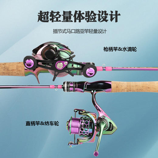 马口竿碳素实心ul软直柄枪柄路亚竿水滴轮 商品图1