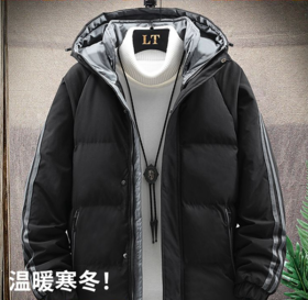 外套男秋冬季服男士加棉加厚连帽潮流男装nct27