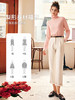 OLrain欧芮儿法式杏色休闲裤女秋季2022年新款高腰直筒翻边西装裤 商品缩略图0