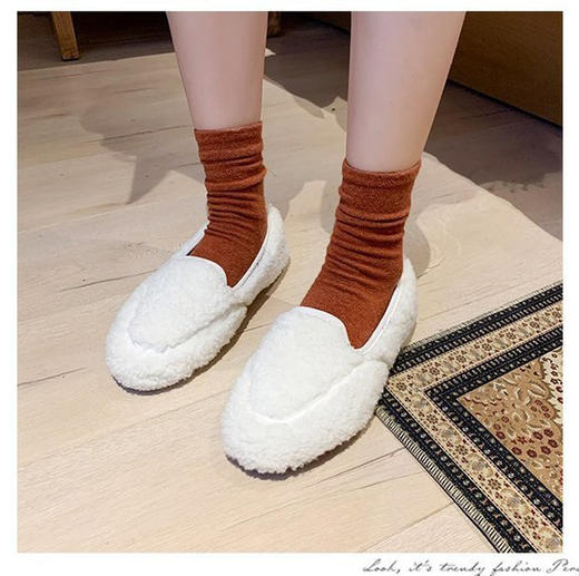 【限时折扣】新款平底休闲豆豆鞋加绒保暖单鞋 商品图5