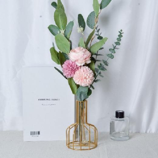 咋咔仿真花TMZ96140把束带果美洲桉树叶绿色拼单枝小球粉浅紫卷牡丹粉（不带花瓶） 商品图0