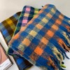 【新品欧美时尚百搭围巾】欧美英伦风彩色格子围巾女日系马海毛粗辫子流苏加长保暖围脖披肩 商品缩略图3