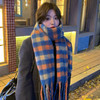 【新品欧美时尚百搭围巾】欧美英伦风彩色格子围巾女日系马海毛粗辫子流苏加长保暖围脖披肩 商品缩略图2
