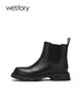 westory2022新款秋冬撞色拼接松紧低跟切尔西靴女英伦短靴82451 商品缩略图2
