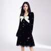 【孤品样衣，不退不换】  【烛光晚宴】气质女人味V领钉珠连衣裙 商品缩略图4