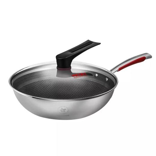 【积分商城】康巴赫 第三代炒锅 316L不锈钢炒锅少油烟不粘  家用电磁炉燃气灶通用  32cm 商品图4