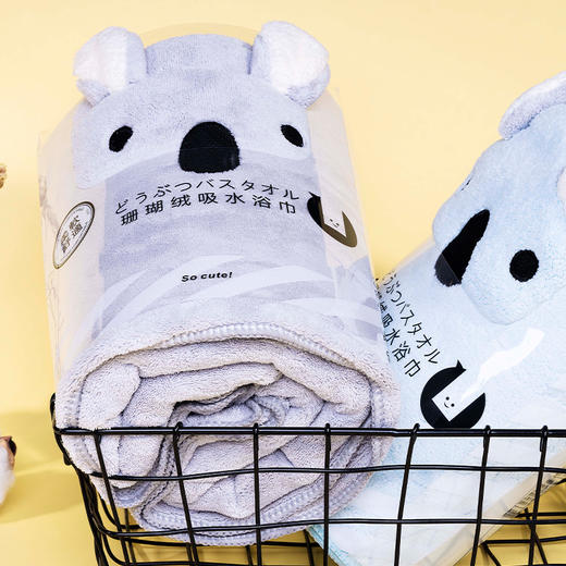 （新）馨宜优品卡通珊瑚绒吸水浴巾（三色）（220719） 商品图3