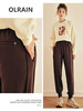 OLrain欧芮儿法式咖色休闲裤女春2025新款高腰垂感束脚运动卫裤 商品缩略图1