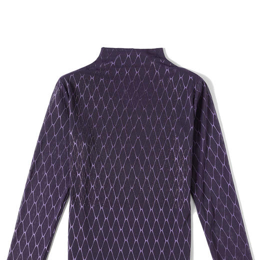 洋气百搭，新款高领加绒加厚长袖提花蕾丝烫钻保暖打底衫女KQL-2533 商品图3