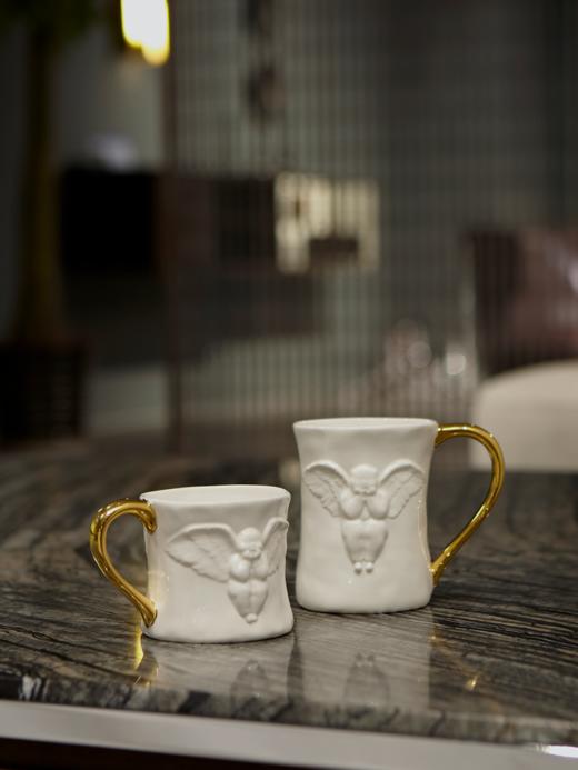 稀奇艺术 天使情侣杯 金色手柄 2只装 商品图2