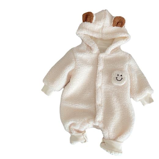 【母婴用品】婴儿秋冬衣服 0-2岁婴儿羊羔毛连体衣 加绒爬服儿衣服 商品图3