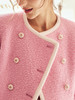 OLrain欧芮儿法式小香风短外套女冬季2025新款粉色粗花呢甜美开衫 商品缩略图2