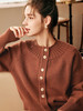 OLrain欧芮儿法式焦糖色毛衣女秋冬2022新款宽松复古落肩袖套头衫 商品缩略图2