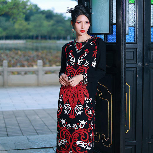 雅致旖旎长款针织花裙 |  杨老师同款 |  袖型可选：长袖短袖 | 现货加急发 商品图10