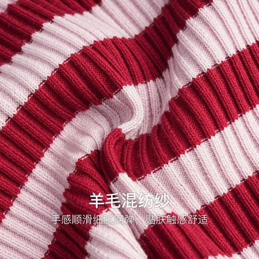 OLrain欧芮儿法式条纹毛衣女秋季2025年新款刺绣v领披肩款针织衫 商品图2