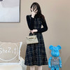 奢姿2025年冬装新款大码女装减龄格纹拼接连衣裙胖妹妹时尚裙子9924890793 商品缩略图2