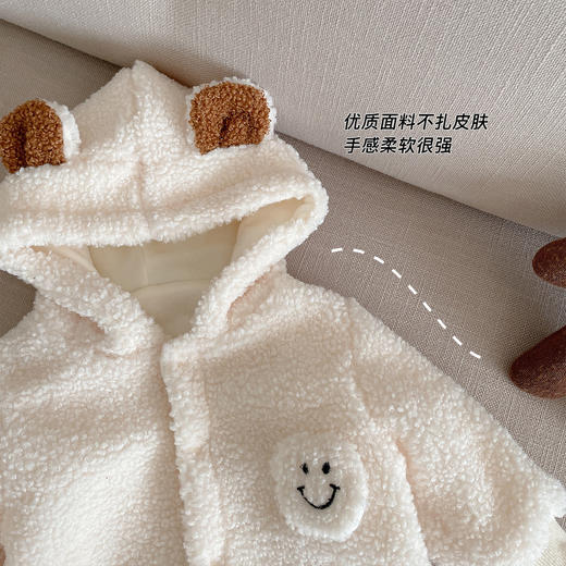 【母婴用品】婴儿秋冬衣服 0-2岁婴儿羊羔毛连体衣 加绒爬服儿衣服 商品图2