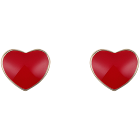 ZEGL小红心耳钉女爱心气质耳饰2022年新款潮简约小巧桃心红色耳环