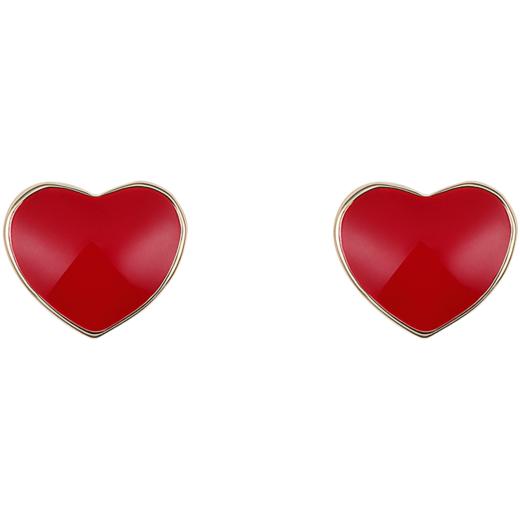 ZEGL小红心耳钉女爱心气质耳饰2022年新款潮简约小巧桃心红色耳环 商品图0
