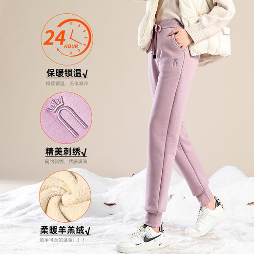 【超保暖抗寒】加绒裤女羊羔绒加厚外穿宽松保暖卫裤运动休闲棉裤潮牌高腰防风 XYL 000 KY202109 商品图1