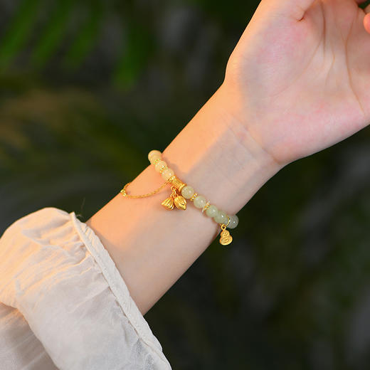 【美妆饰品】和田玉手串莲蓬葫芦手链女国风复古新款潮 商品图3