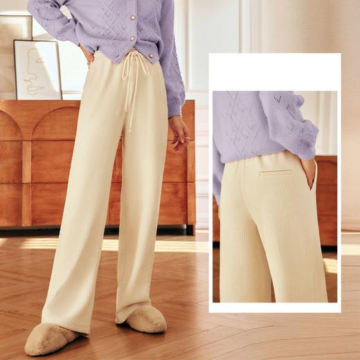 OLrain欧芮儿休闲裤女秋冬2022年新款高腰直筒阔腿显瘦垂感拖地裤 商品图3