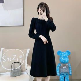 奢姿2024年冬装新款大码女装减龄钉珠拼接连衣裙胖妹妹时尚裙子9924852445