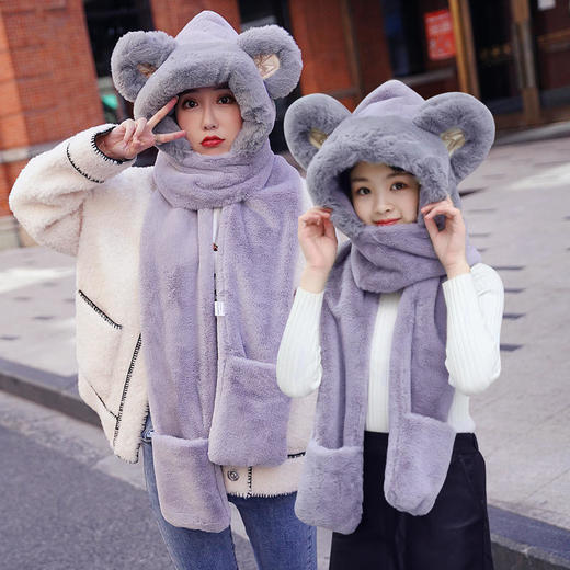 SY-MXMQZ0008 亲子帽子围巾手套一体加厚保暖围巾 商品图8